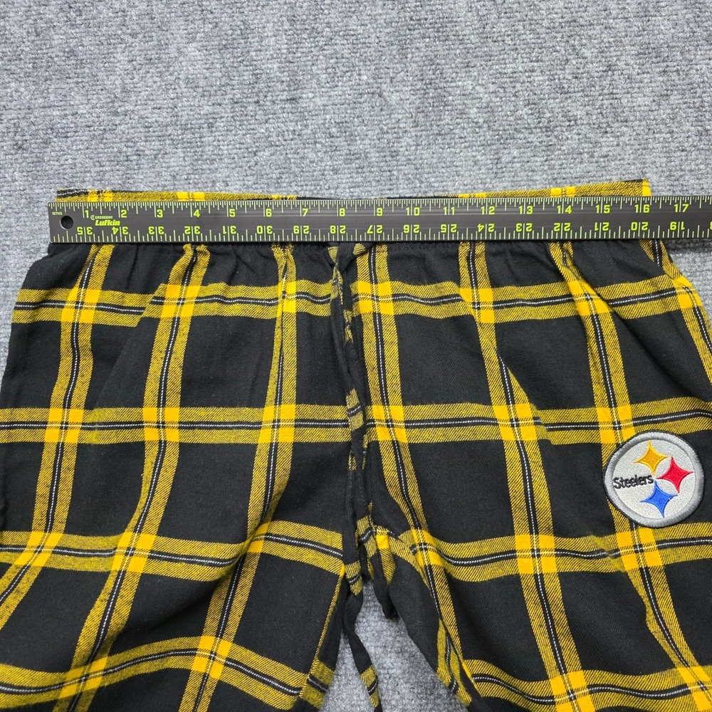 NFL Team Apparel Pittsburgh Steelers Plaid Pajama Pants Women's Large Black - Picture 6 of 10